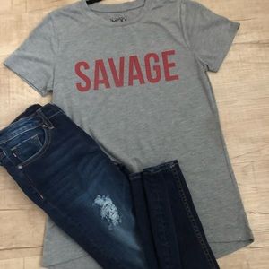 Gray SAVAGE Graphic Tee